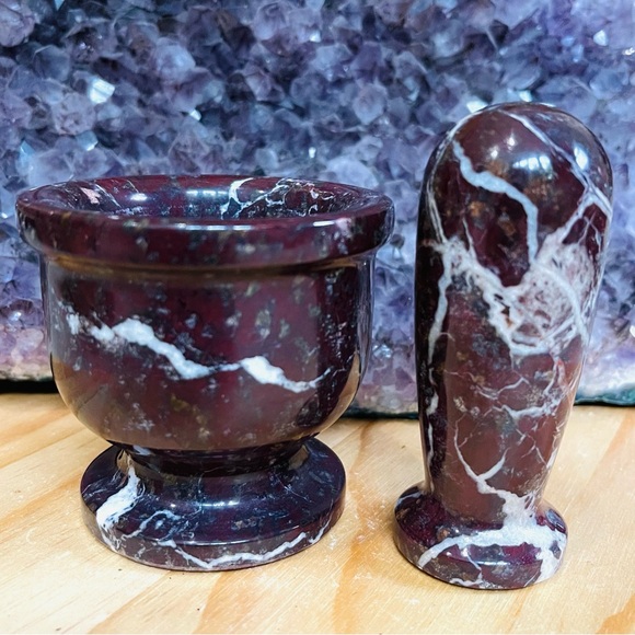 Red zebra jasper mortar and pestle - Last one - Picture 10 of 10